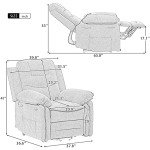 Beige Power Lift Recliner with Massage & Heat