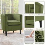 Olive Green Velvet Accent Chairs - Modern Comfort