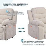 Beige Power Lift Recliner with Massage & Heat