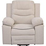 Beige Power Lift Recliner with Massage & Heat