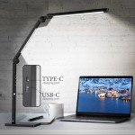 Adjustable LED Desk Lamp with USB Charging - Black