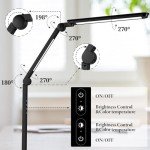 Adjustable LED Desk Lamp with USB Charging - Black