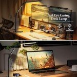 Adjustable LED Desk Lamp with USB Charging - Black