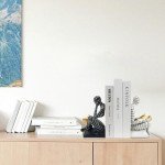 Sturdy Black & White Decorative Bookends for Shelves