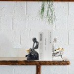 Sturdy Black & White Decorative Bookends for Shelves