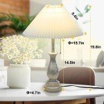 Dimmable Farmhouse Table Lamp with Pull Chain