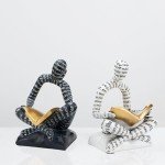 Sturdy Black & White Decorative Bookends for Shelves