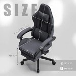 Ergonomic Dark Grey Gaming Chair with Massage Footrest
