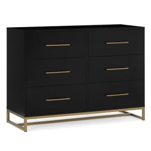 Delta Children Jade 6 Drawer Dresser - Black/Bronze