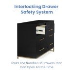 Delta Children Jade 6 Drawer Dresser - Black/Bronze