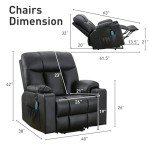 Extra Wide Power Lift Recliner Chair with Massage