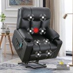 Extra Wide Power Lift Recliner Chair with Massage