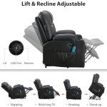 Extra Wide Power Lift Recliner Chair with Massage