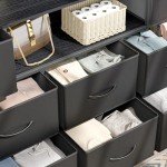 Stylish Black Dresser with LED Lights and Outlets