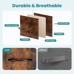 Rustic Brown 5-Drawer Fabric Dresser for Storage