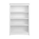 White 4-Tier Adjustable Bookcase with Storage Shelves