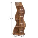 Tribesigns Rustic 5-Tier Corner Bookshelf – Brown