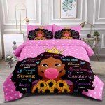 Black Girl Magic Twin Comforter Set for Kids