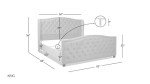 Marcella King Upholstered Headboard Bed Set - Silver Grey