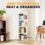 4-Tier Rotating Bookshelf Tower in White
