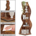 Tribesigns Rustic 5-Tier Corner Bookshelf – Brown