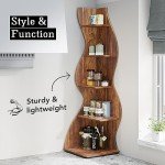 Tribesigns Rustic 5-Tier Corner Bookshelf – Brown
