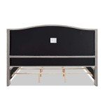 Marcella King Upholstered Headboard Bed Set - Silver Grey