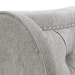 Marcella King Upholstered Headboard Bed Set - Silver Grey