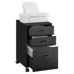 VASAGLE 3-Drawer Mobile File Cabinet – Ink Black