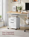 Mobile File Cabinet with Wheels and Open Shelf