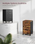 VASAGLE 3-Drawer Mobile File Cabinet – Ink Black
