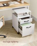 Mobile File Cabinet with Wheels and Open Shelf