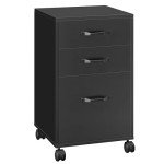 VASAGLE 3-Drawer Mobile File Cabinet – Ink Black