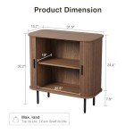 Walnut Buffet Sideboard with Sliding Doors