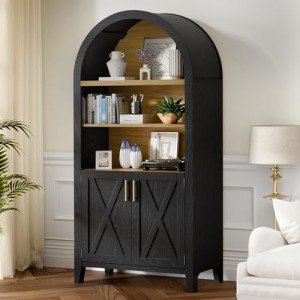 Arched Storage Cabinet with Beech Wood Door