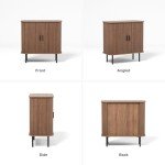 Walnut Buffet Sideboard with Sliding Doors