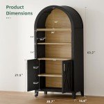 Arched Storage Cabinet with Beech Wood Door