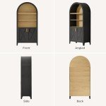 Arched Storage Cabinet with Beech Wood Door
