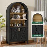 Arched Storage Cabinet with Beech Wood Door