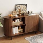 ONBRILL 55" Modern Sideboard Buffet Cabinet, Walnut