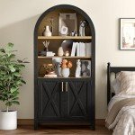 Arched Storage Cabinet with Beech Wood Door