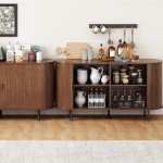 ONBRILL 55" Modern Sideboard Buffet Cabinet, Walnut