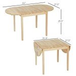 Solid Wood Drop Leaf Kitchen Table for Small Spaces