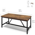 Rustic Brown Large Dining Table for 6-8 People
