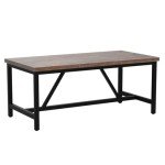 Rustic Brown Large Dining Table for 6-8 People