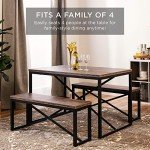 3-Piece Space-Saving Dining Set with Benches