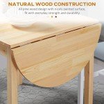 Solid Wood Drop Leaf Kitchen Table for Small Spaces