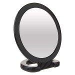 Diane Double-Sided Hand Mirror with Stand - Black