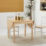 Solid Wood Drop Leaf Kitchen Table for Small Spaces