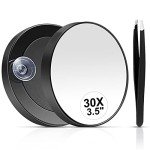 Compact 30X Suction Cup Magnifying Mirror Set